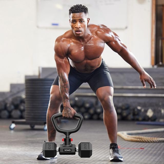 SEWD Adjustable Dumbbell to Kettlebell Converter - Portable Fitness Equipment