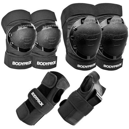 Knee Pads, Elbow Pads & Wrist Guards Set for Skateboarding