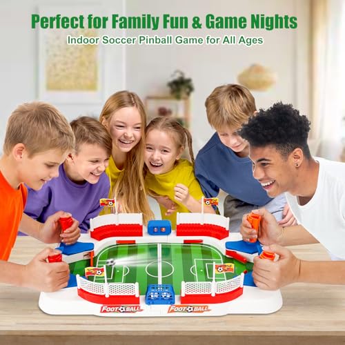 Mini Foosball Table - Indoor Soccer Game with Dual Flipper Controls & 3cm Fences