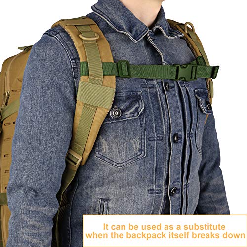 Adjustable Backpack Chest Strap Belt with Buckle - Army Green