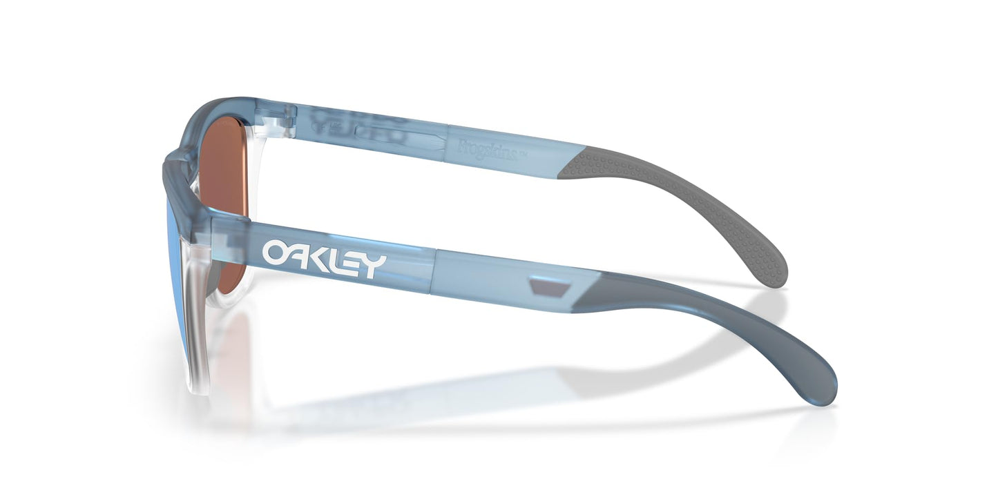 Oakley OO9503 Frogskins Range XL Sunglasses, Transparent Stonewash/Clear/Prizm Deep Water Polarized, 58 mm