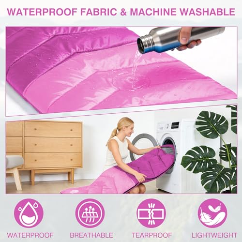 Flantree Purple 3-Season Waterproof Sleeping Bag for Adults & Kids, Lightweight & Compact