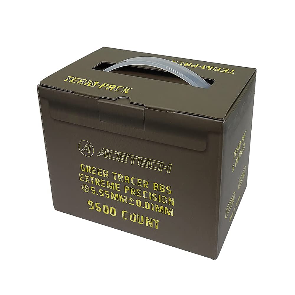 ACETECH Airsoft Tracer BB 6mm 9600 Count High Precision Polished Design (0.25g, Green)