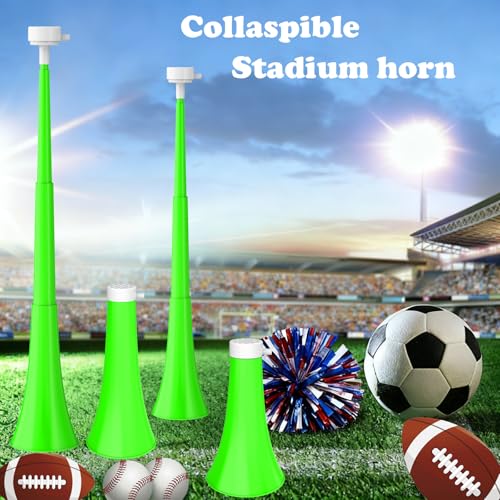 24-Inch Collapsible Vuvuzela Noise Maker - Green Stadium Horn