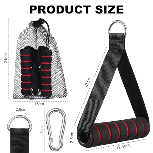 Resistance Band Handles with Carabiner Hooks for Fitness