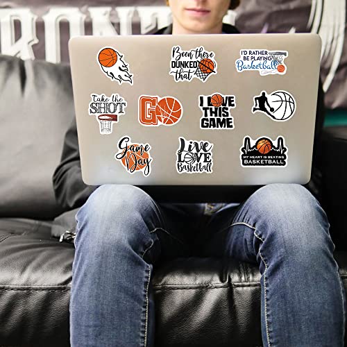 50-Piece Waterproof Vinyl Sticker Set - Basketball Theme Decals