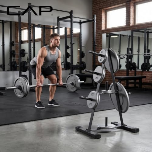 CAP Barbell Compact 1-Inch Weight Plate Rack - Space-Saving Steel Storage