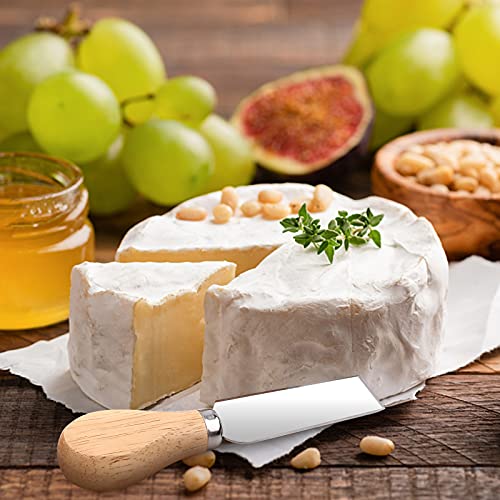 4-Piece Cheese Knife Set with Wood Handle - Stainless Steel Utensils