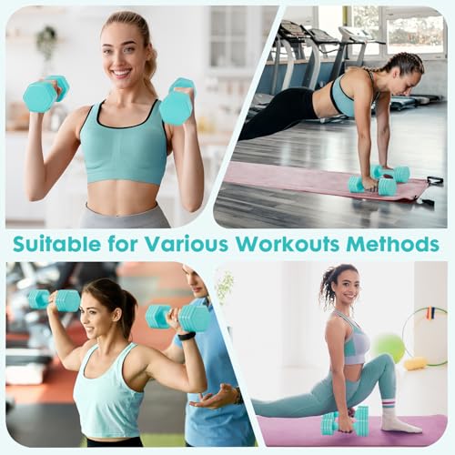 Adjustable Dumbbell Set for Women - 4 in 1 Weights, Blue