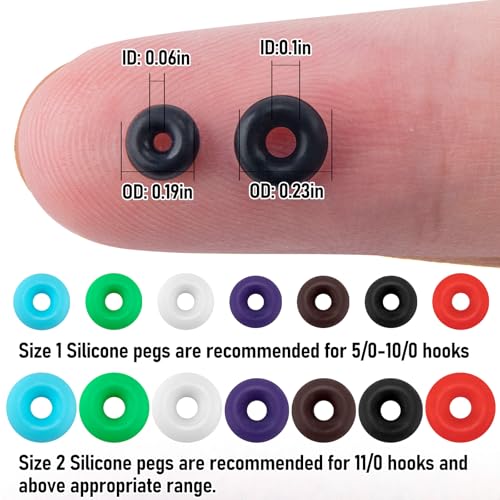250-Pack Silicone Bait Stoppers for Soft Plastic Lures - Black, Small