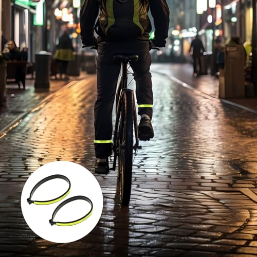 Reflective Cycling Trouser Clips - 2 Pack Adjustable Pant Leg Safety Bands