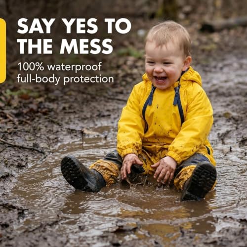 Tuffo Muddy Buddy Kids Waterproof Yellow Rain Suit 4T One-Piece Coverall