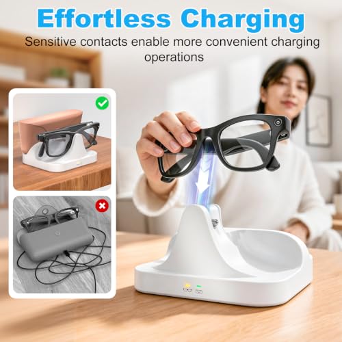 Magnetic Charging Dock for Ray-Ban Meta Glasses & Cases 15W Fast Charger