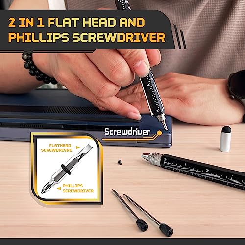 9-in-1 Multitool Pen Set - Durable Aluminum Tech Tool with 6 Refills