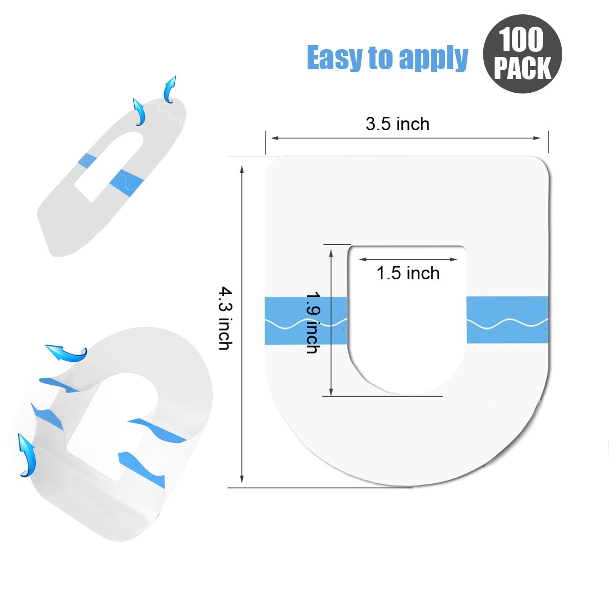 100 Pack Omnipod 5 Overpatches - Waterproof Adhesive Patches, Transparent Long-Lasting Overlay Stickers for Pod Pals Accessories