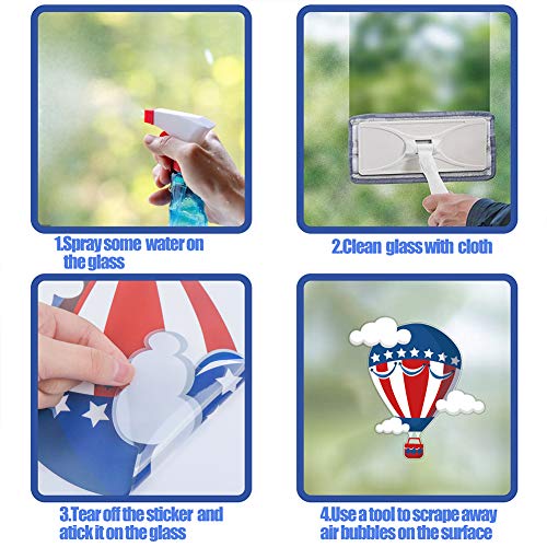 Patriotic 4th of July Window Clings - 100 Pcs PVC Decals