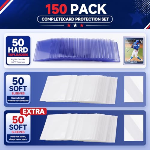 Card Protection Set - 50 Hard Toploaders & 100 Soft Sleeves