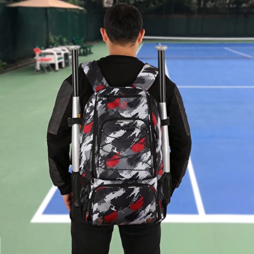 WPole Multicolor Baseball & Softball Bat Bag with Shoe Compartment & Fence Hook for Youth & Adults