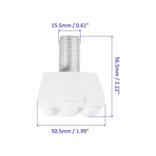 M METERXITY Roller Skate Stopper - Rubber Brake Block Toe Stops, Adjustable with Bolts Cat Claw, Apply to Roller Skate (0.6 Inch Dia Thread, White)