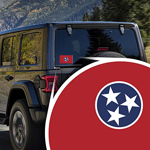 Tennessee State Flag Decal Stickers - 2-Pack, 5x3 Inches