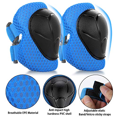 Kids Bike Helmet and Protective Gear Set - Blue, Size S (3-10 Years)