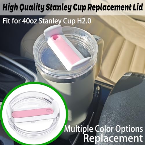 40 Oz Tumbler Replacement Lid - Spill-Proof Straw Cover - Clear Pink