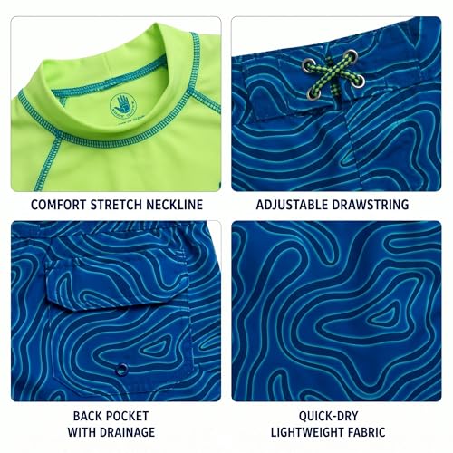 Kids Boys Swim Set Rash Guard & Trunks 2-Piece Bathing Suit