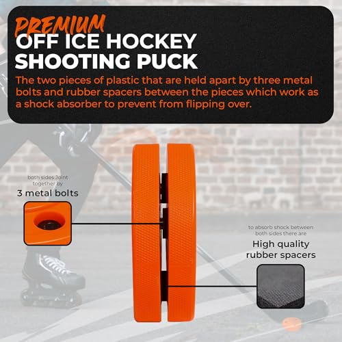 Off-Ice Hockey Pucks 4-Pack - Orange 2.0 Snipe Shooters - Edmonton Oilers