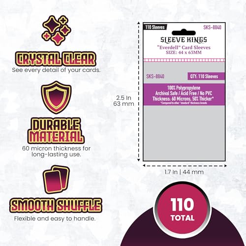 Everdell Mini Compatible Card Sleeves - 110 Pack, 44 x 63 mm