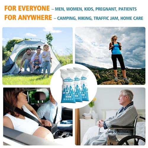 900ML Disposable Urine Bags - Leak-Proof Portable Pee Bags - 10 Pack