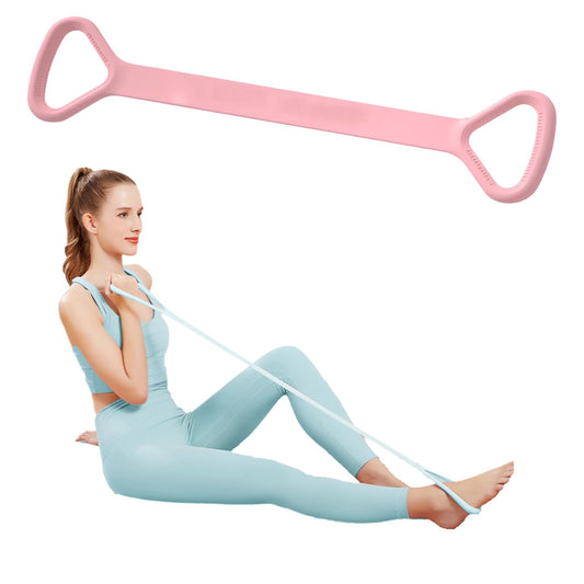 Figure 8 Resistance Band, Elastic Yoga Stretching Band, Non-Slip Exercise Fitness Band for Workout, Physical Therapy, Home Gym Training(Pink)