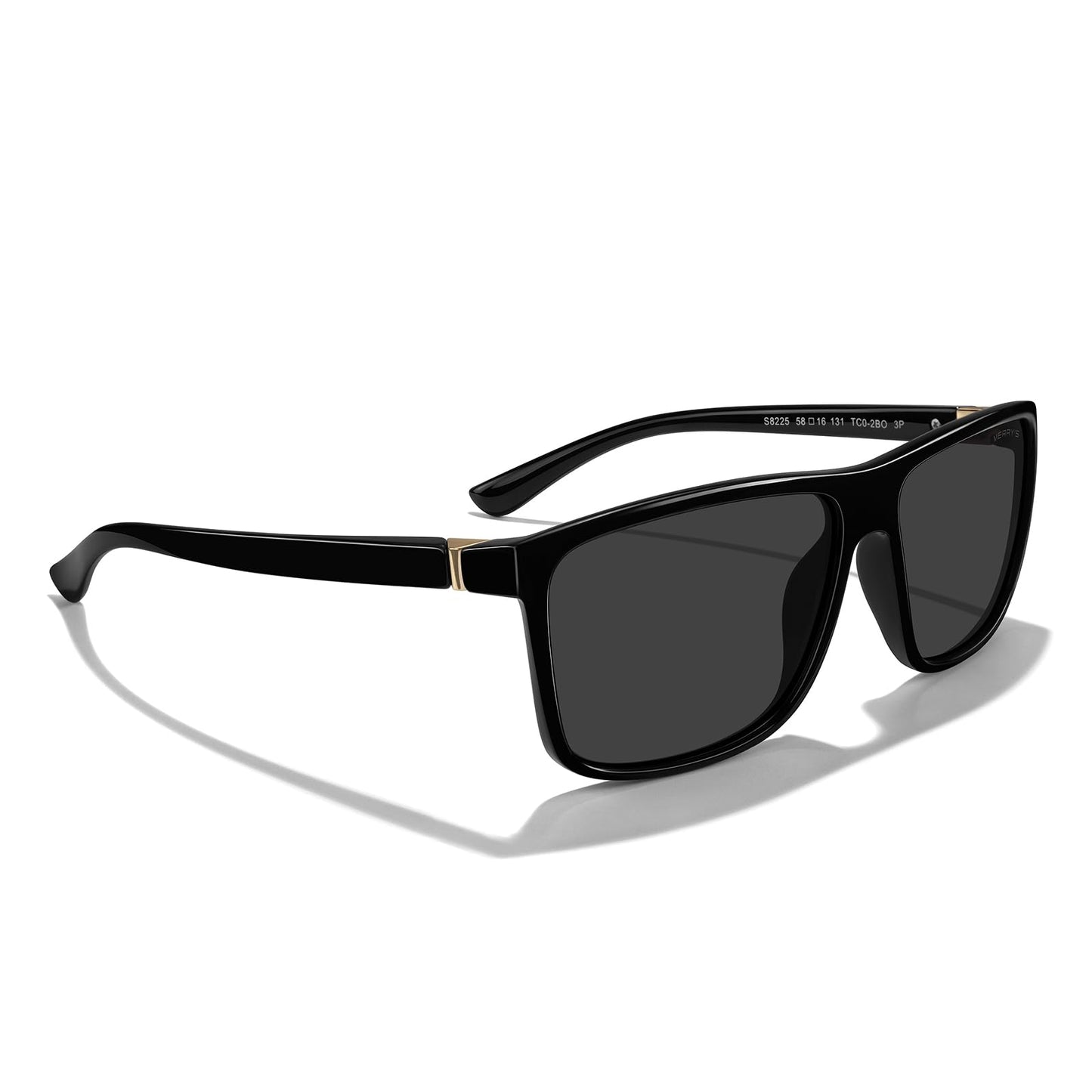 MERRY'S Rectangular Polarized Sports Sunglasses for Men Women Cycling Driving Fishing UV400 Protection S8225