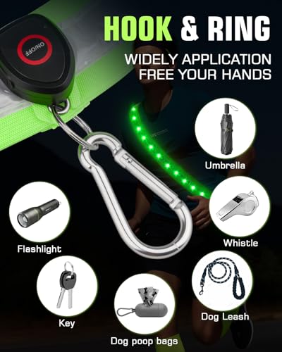 LED Reflective Safety Vest with Rechargeable Lights for Walking