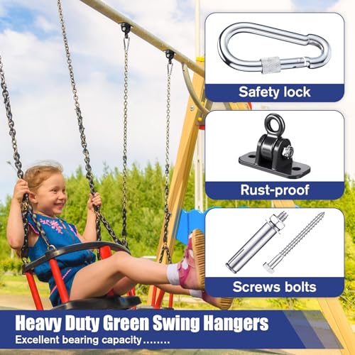 Tandefio Black 6-Piece Swing Hanger Set for Outdoor & Indoor Use