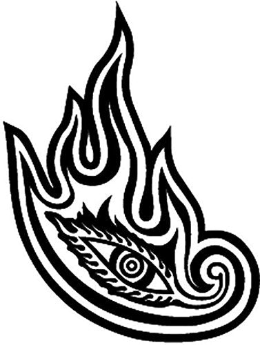 Flaming Eye Rock Band Vinyl Decal Sticker - 6" Tall Gloss Black