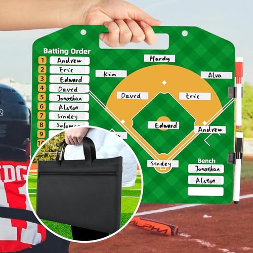 Magnetic Baseball Lineup Board with Dry Erase Pens & Accessories