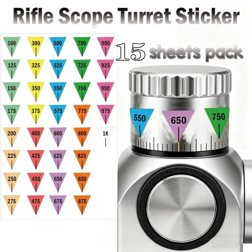 15 Rifle Scope Cap Stickers - Precision Shooting Dope Stickers