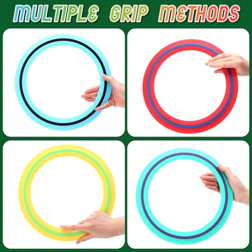 Seenelling 11-Inch Flying Discs Set of 4 - Vibrant Outdoor Throwing Rings for Beach, Pool, Backyard & Camping