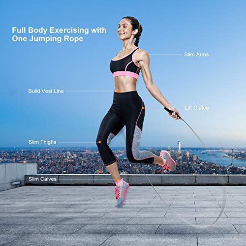 Weighted Jump Rope - High Speed & Tangle-Free - Black