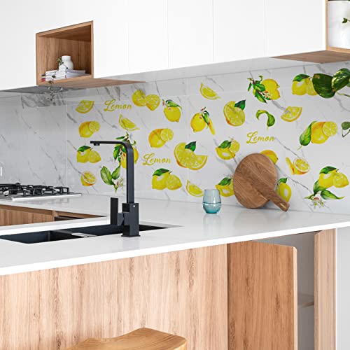 Lemon Wall Decals Fruit Wall Stickers Peel and Stick Wall Decor for Living Room Bedroom Fruit Print Wall Art for Kitchen Office (44 Pieces£©