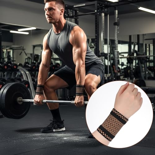 Copper Wrist Compression Brace - 2 Pcs Breathable Support Sleeves
