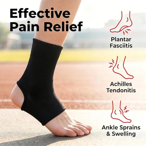 Compression Ankle Sleeve for Support - Black, 1 Pair