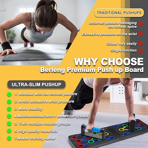 15-in-1 Push Up Board - Multi-Functional Home Workout Equipment - Black