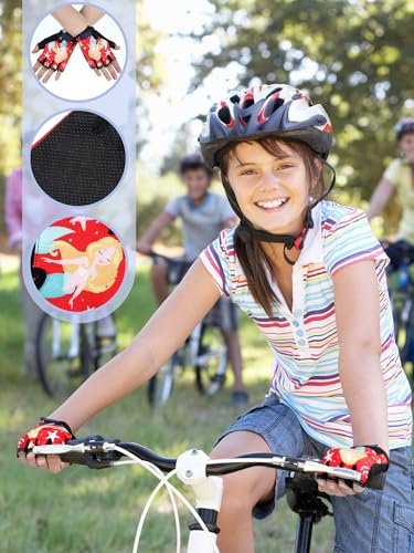 Kids Fingerless Workout Gloves - 6 Pairs Christmas Set for 5-8 Years Lovely
