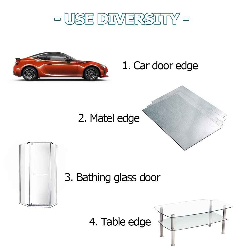 Tintvent Clear Rubber Edge Trim, U Channel Rubber Seal Strip with Self-Adhesive Tape, Metal Edge Protector Fit for 0.15", 20Ft (236 in)