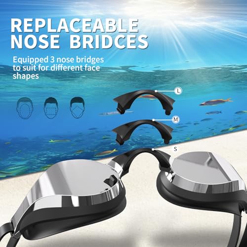 Anti-Fog Polarized Swimming Goggles - Silver