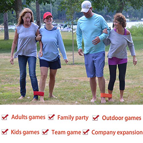 3 Legged Race Bands - 6 Pcs Colorful Elastic Ties for Fun Outdoor Games