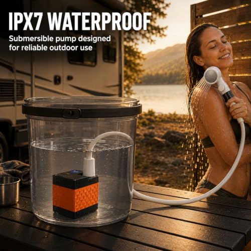 Portable Camping Shower with 5200mAh Battery & 4 Spray Modes