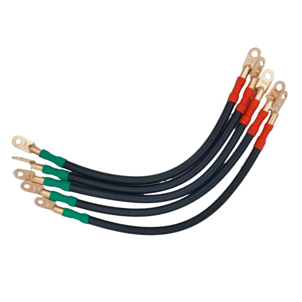 7 PCS 4 Gauge Pure Copper Golf Battery Wiring Cables 48Volt Golf Cart Battery Cables Compatible with Club Car DS & Precedent 1994 Up