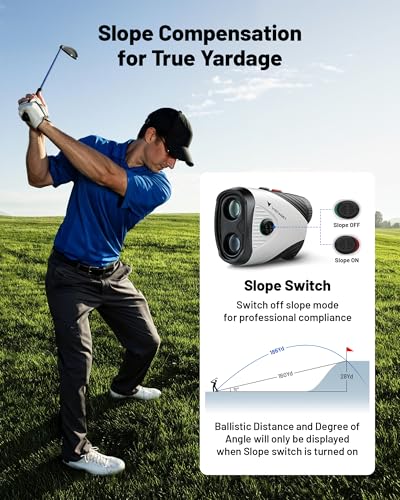 Golf Range Finder - 1200 Yards, 7X Magnification, USB-C Rechargeable
